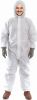 Hazmat Suits Disposable Coveralls 4X-Large. Pack of 30 White Protective Suits with Attached Hood; Zipper Front. 60 gsm Microporous Paint Suit; Protect