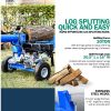 Landworks Log Splitter Portable 20 Ton Rapid Auto Return Ram System Bucher Gear Pump 7HP Engine Horizontal Full Beam Steel Wedge