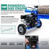 Landworks Log Splitter Portable 20 Ton Rapid Auto Return Ram System Bucher Gear Pump 7HP Engine Horizontal Full Beam Steel Wedge
