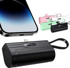 PowerKey – Keychain 2 in 1 Power Bank With Dual Charging Cord (Color: black)
