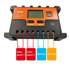 10A/20A Charge Controller Muti-use Automatic Solar Regulator 12/24V Auto Recognition Home Solar Power System (Current: 10A)