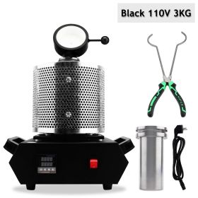 Upgraded Gold Melting Furnace 3 KG Electric Digital Smelting Furnace Kit Casting Refining Jewelry Precious Metals Gold Silver (Color: black 3kg 110v)