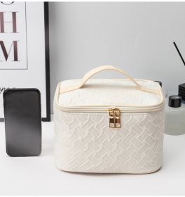Black White Umizolco Premium Large CapacityPortable Travel  Bag, Multi FunctionalCosmetic Organizer, Stain Resistant, HandheldSquare Bag (Color: White)
